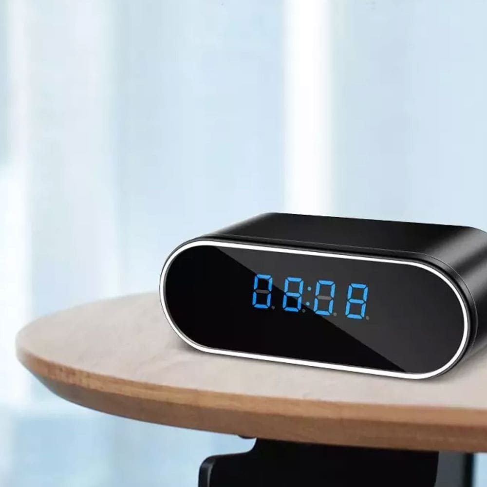 4K UHD Wi - Fi Mini Desk Clock Security Camera Recorder with Smartphone Live View - SSS Corp.# - variant_sku# - digital clock camera